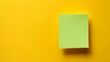 © Paul - Minimalist top view of yellow green sticky notepad, isolated background, studio lighting, solid color backdrop