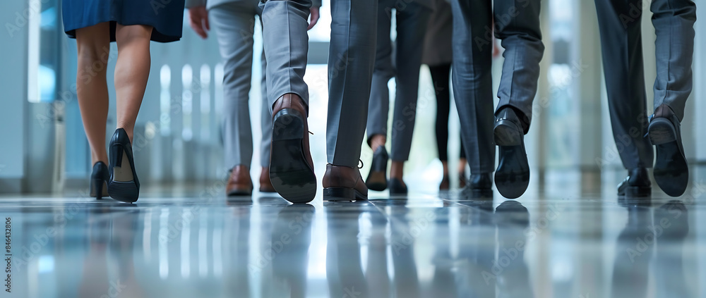 1 group of business people walking side side wearing suit shoe black ...
