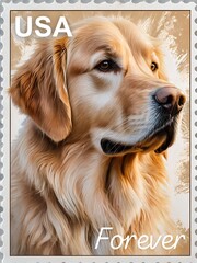 Wall Mural - AI generated illustration of a patriotic dog with 