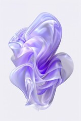 Fototapete - Abstract purple 3D sculpture with fluid, glossy shapes and elegant design, showcasing modern artistic creativity and futuristic aesthetics, Gernerative AI