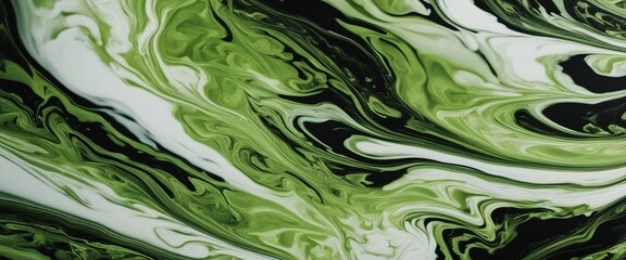 Canvas Print - Marble design in various shades of green and black, AI-generated.