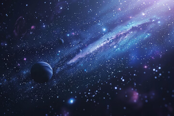 Wall Mural - cosmic mirage with planetary illusions in starry deep space