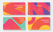 © TWINS DESIGN STUDIO - Set of template background design vector. Collection of creative abstract gradient vibrant colorful perspective geometric shape background. Art design for business card, cover, banner, wallpaper.