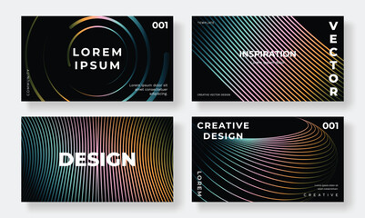 Wall Mural - set of template background design vector. collection of creative trendy abstract gradient line wave 