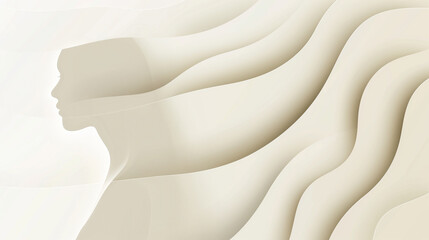 Poster - Abstract wavy beige background with smooth curves and flowing lines, abstract art concept.  Background with copy space