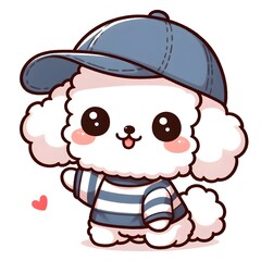 Wall Mural - AI generated illustration of a Cute Bichon puppy character