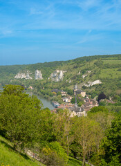 Wall Mural - Wide Angle Shot of The ancient town of Les Andelys, France