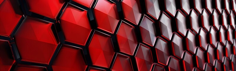 Wall Mural - Abstract modern red homeycomb background. 