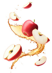 Sticker - Fresh apple with apple juice splash