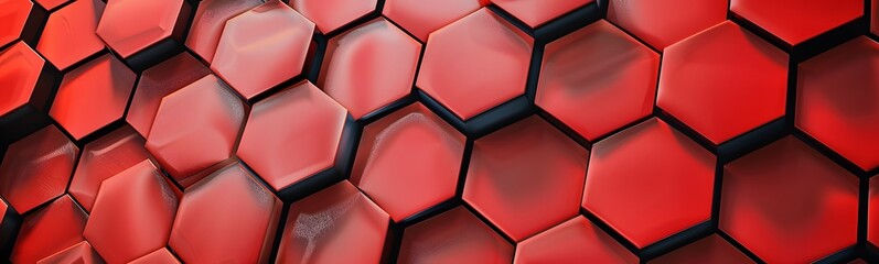 Wall Mural - Abstract modern red homeycomb background. 