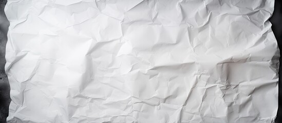 Poster - White background with a top view of a crumpled paper featuring dark burnt borders There is ample space for text in the image