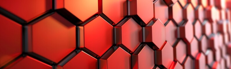 Wall Mural - Abstract modern red homeycomb background. 