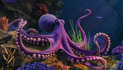 Doflane's Stunning Lilac Octopus: A Vibrant Addition to the Subtropical Marine Life