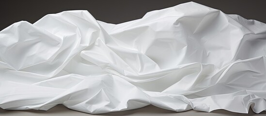 Poster - Copy space image of a crumpled white paper with a smooth texture