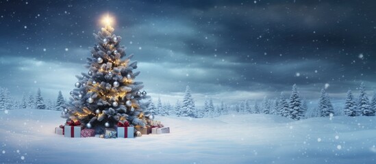 Aufkleber - Xmas background with Christmas tree. copy space available