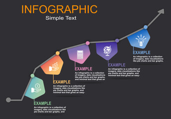 Vector infographic showing upward curves with flags showing positions for presentations in education, finance, service planning, timeline display showing more developments.