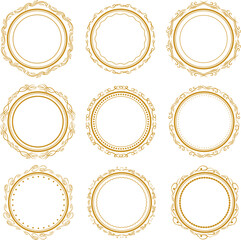 Wall Mural - decorative vintage round frame set