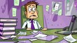 © Michela - Immagine stile fumetto di un professionista al lavoro con il computer