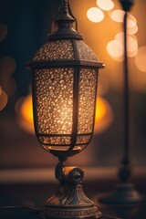 an old lantern on a wooden table