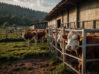 cows in a farm