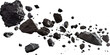 © Maxim - A collection of flying asteroids of various sizes and shapes, set against a transparent background. The rough textures and irregular forms of the asteroids highlight their rugged