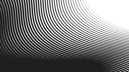 Black abstract background with curve line for backdrop or presentation