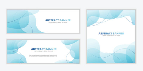 Wall Mural - Flat design Abstract modern business background banner beautiful blue wave