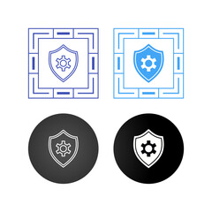 Wall Mural - Shield Settings Vector Icon