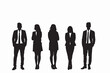 © The Illustraitor - Silhouettes of diverse business people standing, men and women full length Inclusive business concept. Vector illustration isolated on white background