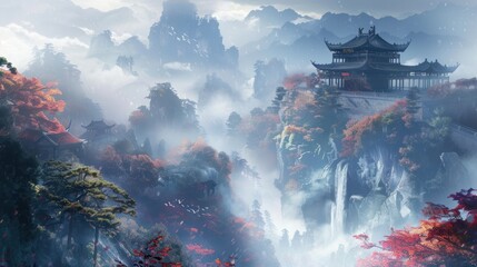 Chinese style fantasy scenes
