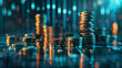 © xeionise - Stacks of coins create a city skyline on a table