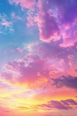 Wall Mural - A beautiful sunset with a variety of colorful clouds in the sky