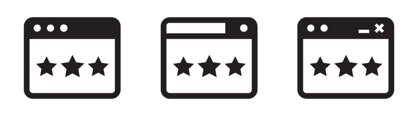 web rating page set icon, vector illustration