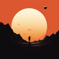 Poster - Planet | Minimalist and Simple Silhouette - Vector illustration