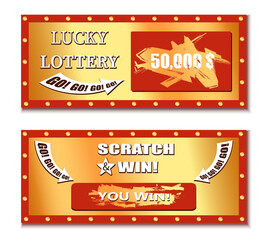 Wall Mural - realistic scratch card horizontal card set