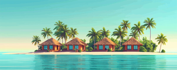 Wall Mural - A palm tree on the beach. Vector flat minimalistic isolated illustration.