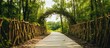 © vxnaghiyev - Wooden ecotourism trail providing copy space image.