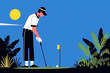 © ADDICTIVE STOCK - A Golfer Prepares to Swing on a Sunny Day. Generative AI