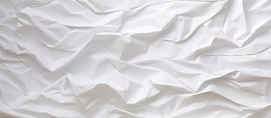 Wall Mural - Texture background of crumpled white paper with copy space image.
