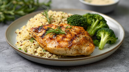 Free-Range Chicken Breast with Quinoa and Broccoli