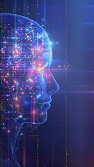 Artificial intelligence brain animation. Futuristic human brain interface concept. Robotic system. Intellectual programming of future human. AI Digital background. Motion design 4k