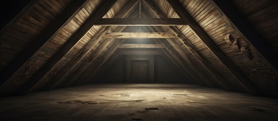 Wall Mural - deserted attic with copy space image.