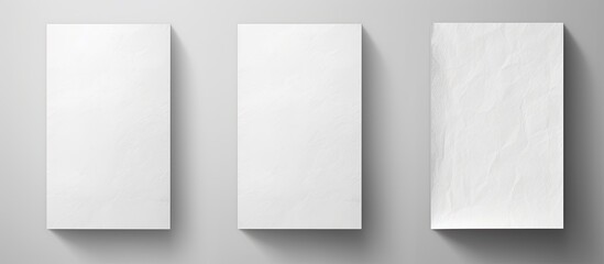 Wall Mural - Set of isolated blank templates with a wrinkled paper effect for wall paper poster mockup with copy space image.