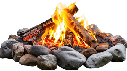 Camp fire on a transparent background