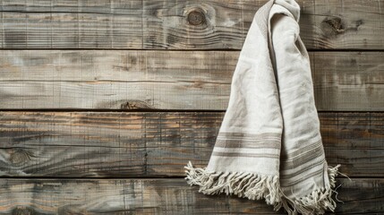 Kitchen towel displayed on a wooden surface