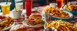 © Coosh448 - Retro diner menu with classic American dishes, 4K hyperrealistic photo