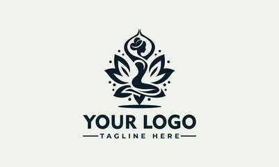 Sticker - Woman Yoga Vector Logo Embrace the Tranquility of Yoga with the Enchanting Woman Yoga Vector Logo Symbolize Inner Peace and Mindfulness Majestic Woman Yoga Vector Logo