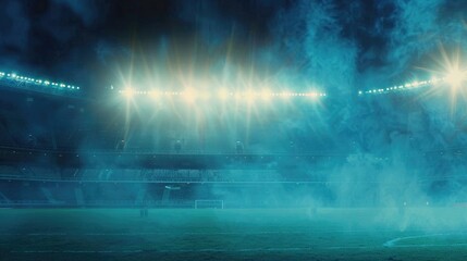 Wall Mural - Football stadium lights flare.
