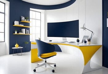 minimalist interior design style futuristic home office sleek furniture state of the art technology