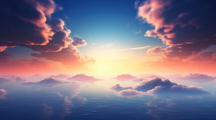 Wall Mural - sunset sky with clouds